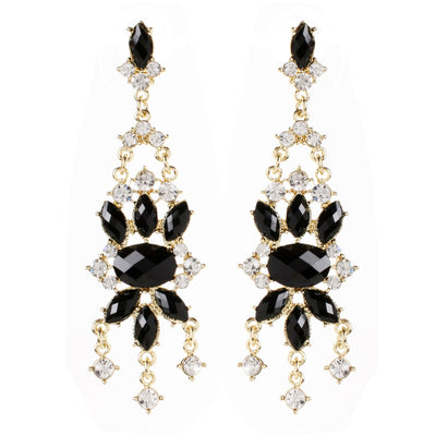 AMRITA NEW YORK Mist Island Crystal Earring Jet Black