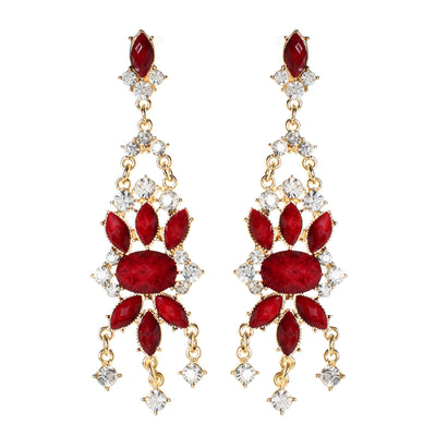 AMRITA NEW YORK Mist Island Crystal Earring Ruby