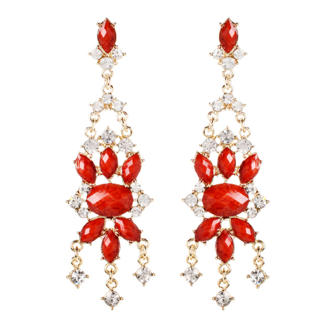 AMRITA NEW YORK Mist Island Crystal Earring Coral