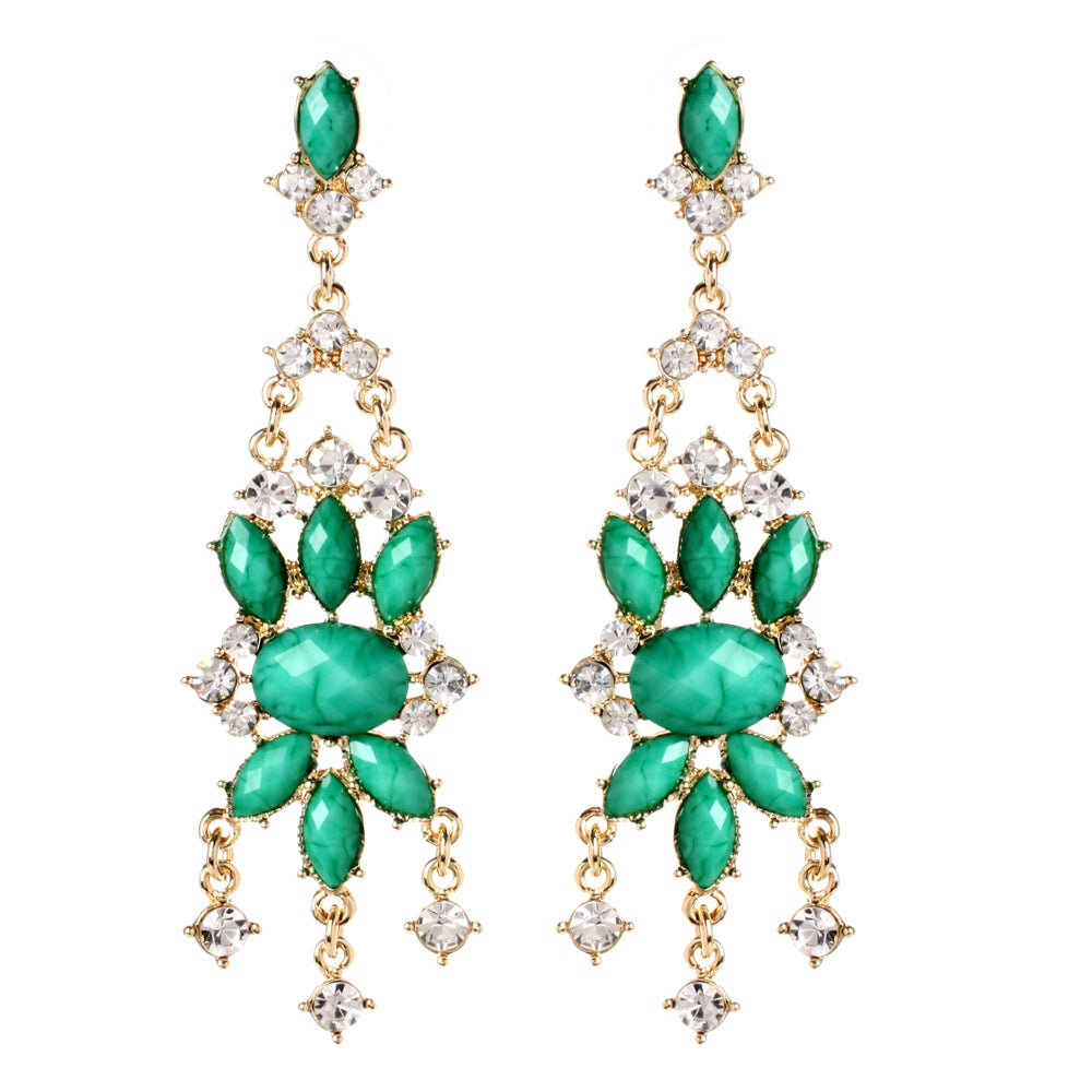 AMRITA NEW YORK Mist Island Crystal Earring Turquoise