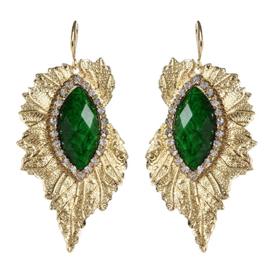 AMRITA NEW YORK Leaf Earring Evergreen