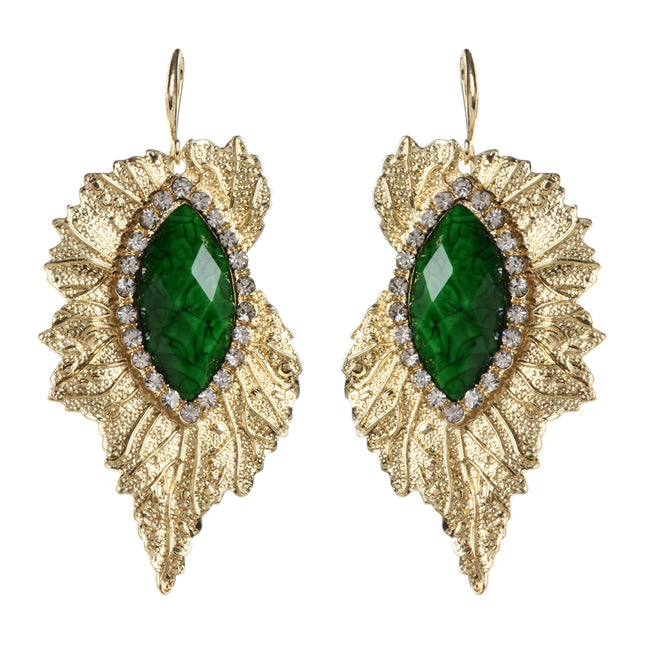 AMRITA NEW YORK Leaf Earring Evergreen