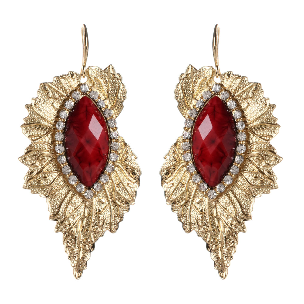 AMRITA NEW YORK Leaf Earring Ruby