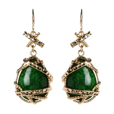 AMRITA NEW YORK Hampton Cross Earring Evegreen