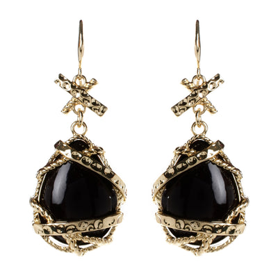 AMRITA NEW YORK Hampton Cross Earring Jet Black