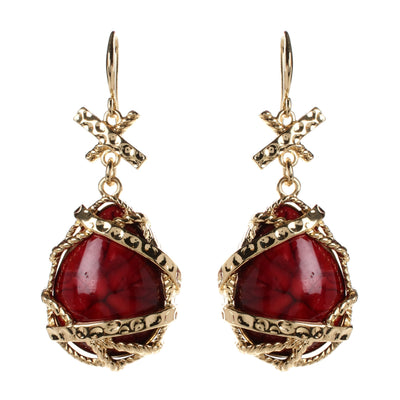 AMRITA NEW YORK Hampton Cross Earring Ruby