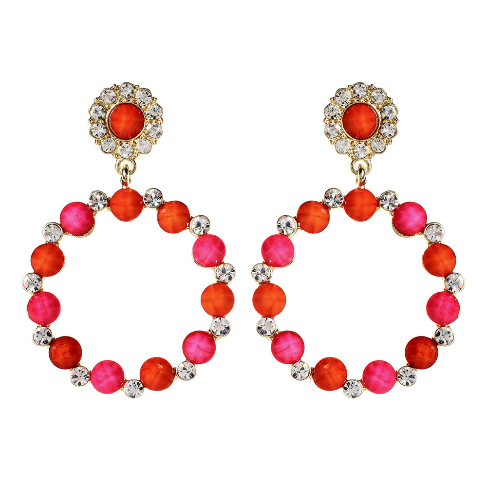 AMRITA NEW YORK Hampton Two Tone Hoop Earring Fuschia