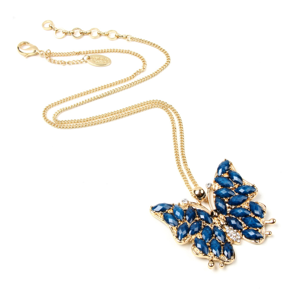 AMRITA NEW YORK Hamptons Butterfly Necklace Blue Lapis