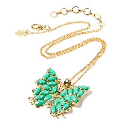 AMRITA NEW YORK Hamptons Butterfly Necklace Turquoise
