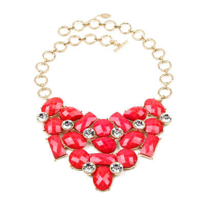 AMRITA NEW YORK East Hampton Bib Necklace Fushia