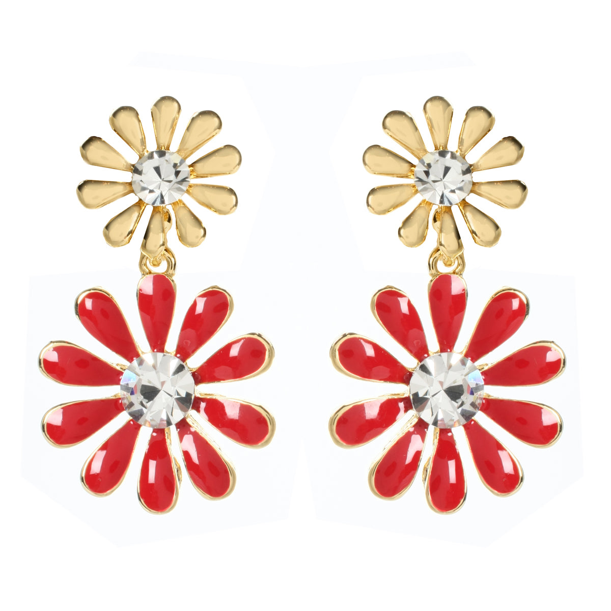 AMRITA NEW YORK Fleur Two Tier Earring Red