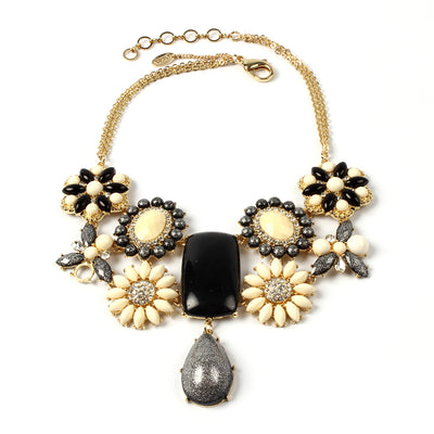 AMRITA NEW YORK Verve Necklace Ivory/Black/Gunmetal