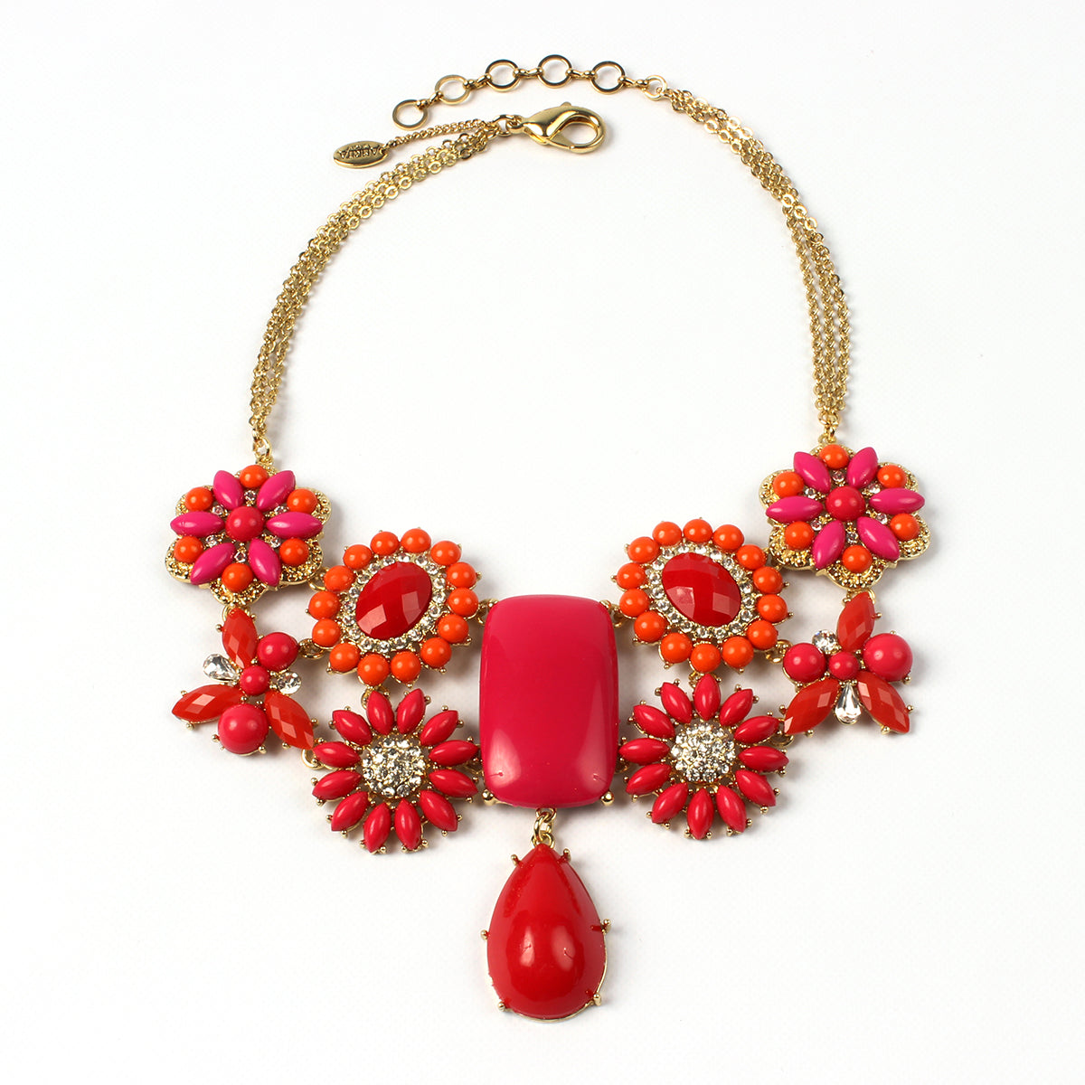 AMRITA NEW YORK Verve Necklace Red/Fuschia/Coral