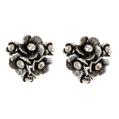 AMRITA NEW YORK Eliza Floral Earrings Antique Silver