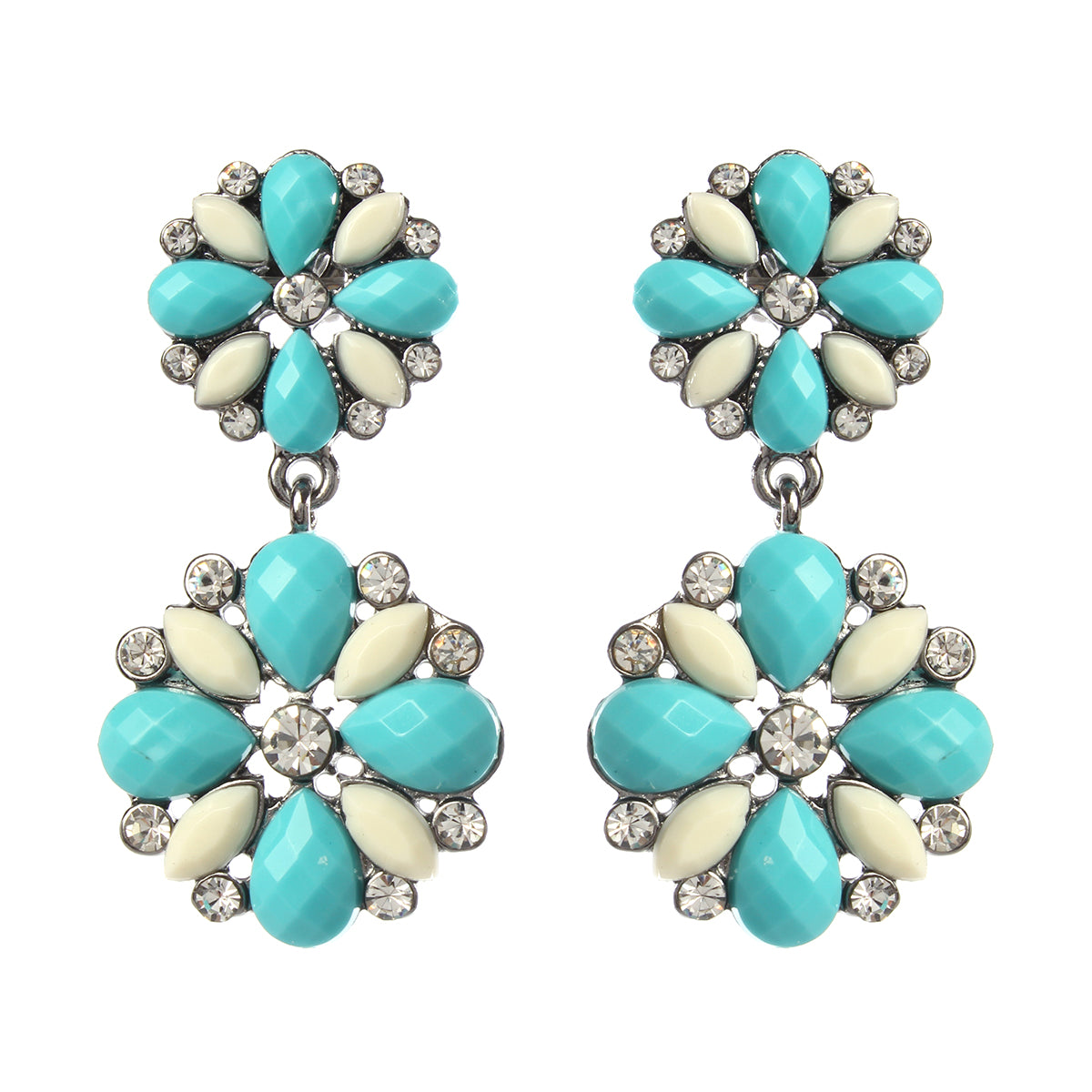 AMRITA NEW YORK Riri Petite Earrings Light Turquoise/Ivory