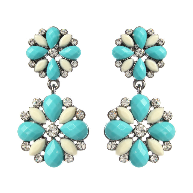 AMRITA NEW YORK Riri Petite Earrings Light Turquoise/Ivory