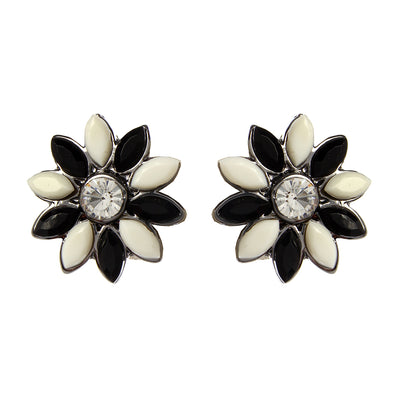 AMRITA NEW YORK Floral Studs Black/Ivory