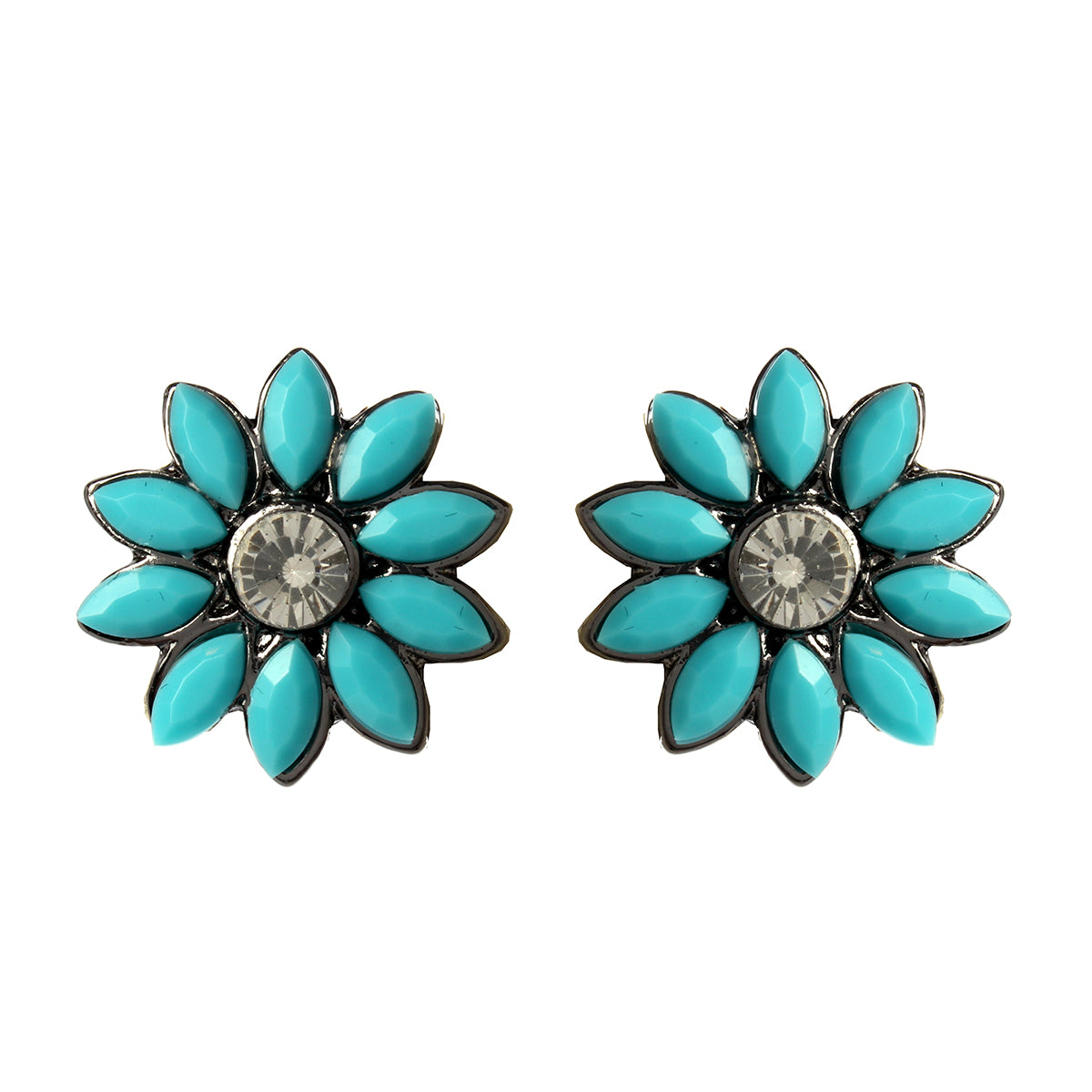 AMRITA NEW YORK Floral Studs Turquoise