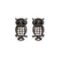 AMRITA NEW YORK Amrita Owl Studs Gunmetal/Silver