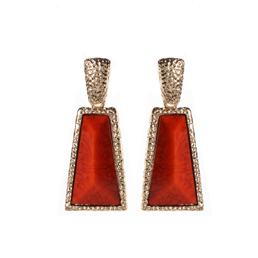 AMRITA NEW YORK Watermill Hammered Earrings Coral