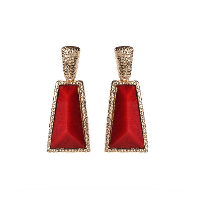 AMRITA NEW YORK Watermill Hammered Earrings Ruby