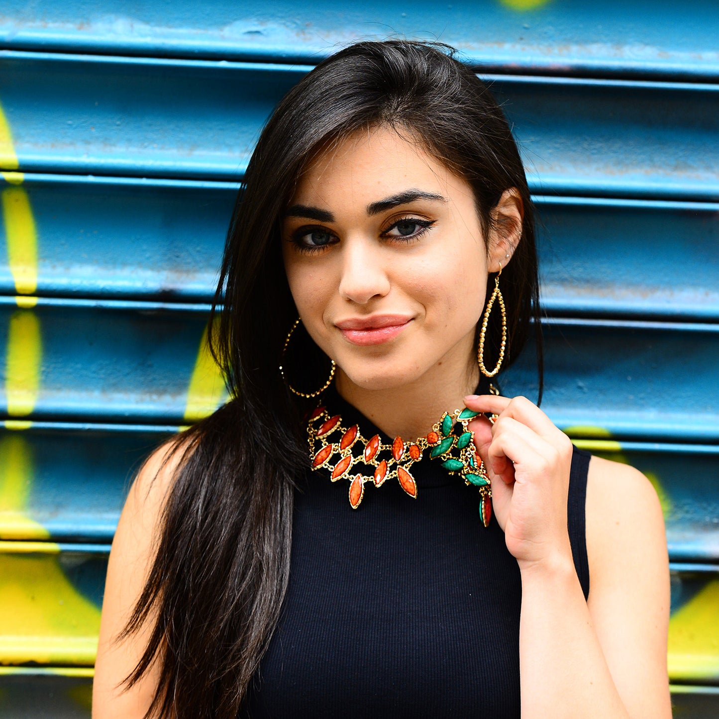 AMRITA NEW YORK Marquis Reversible Bib Necklace Turquoise/Blue Lapis