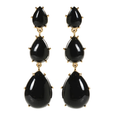 AMRITA NEW YORK Classic Teardrop Earring Jet Black