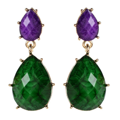 AMRITA NEW YORK Hampton Bay Two-tone Earring Amethyst/Evergreen