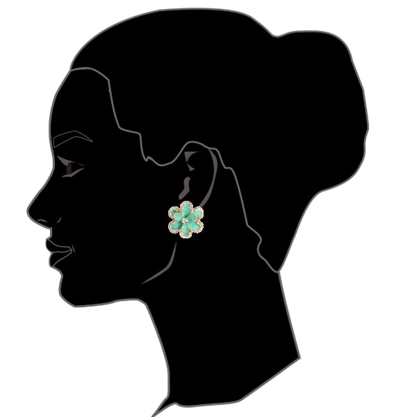 AMRITA NEW YORK Jessy Enamel Floral Stud Ivory