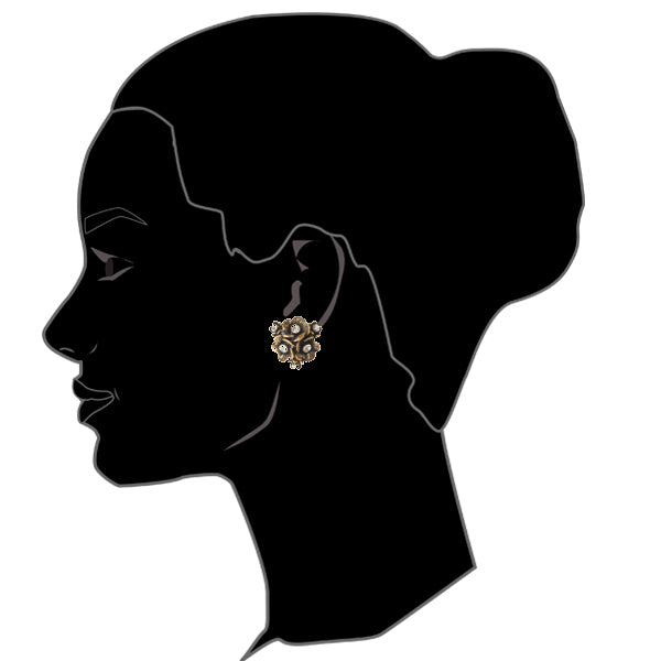 AMRITA NEW YORK Eliza Floral Earrings Antique Gold
