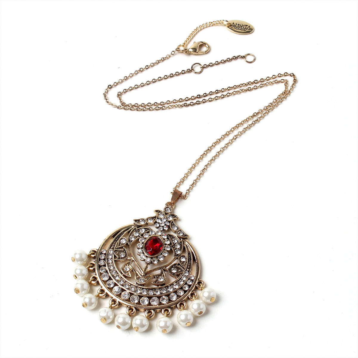 AMRITA NEW YORK Gayatri Pendant Ruby/Gold