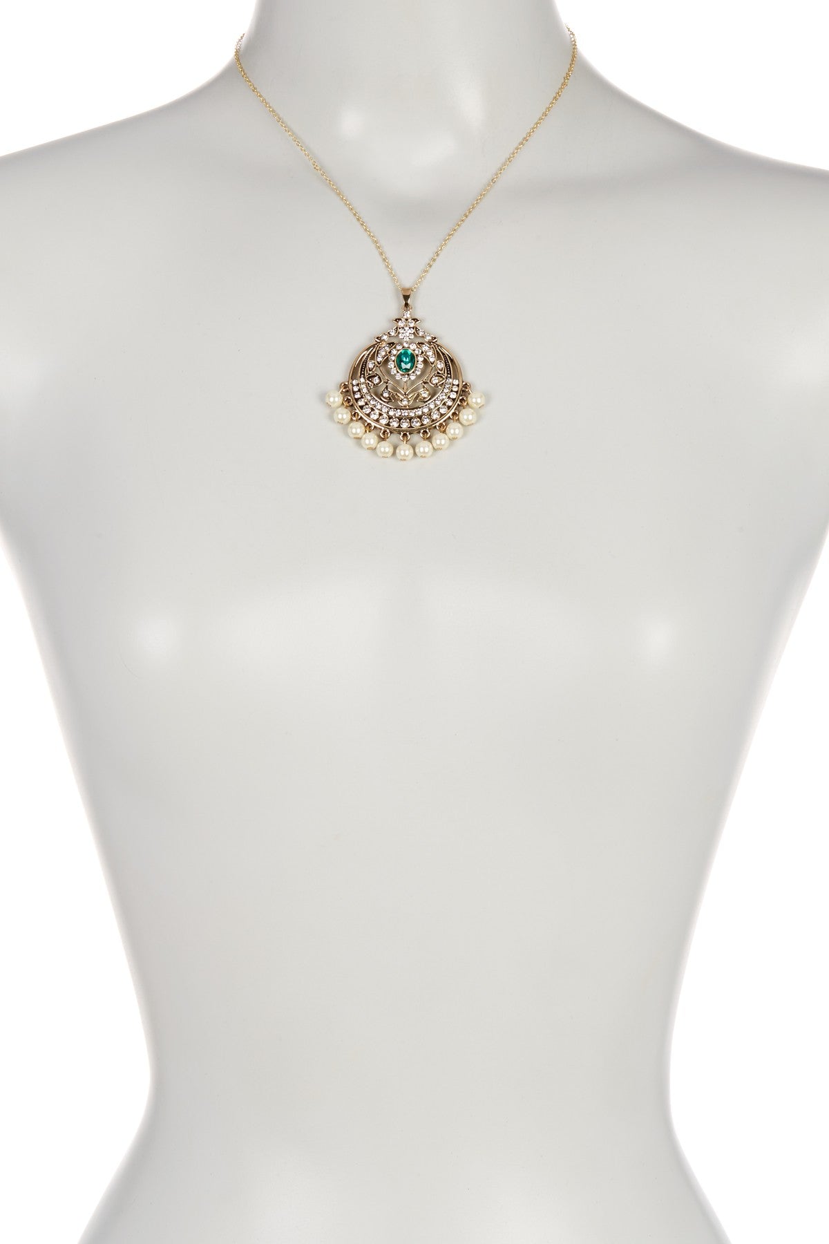 AMRITA NEW YORK Gayatri Pendant Emerald/Gold