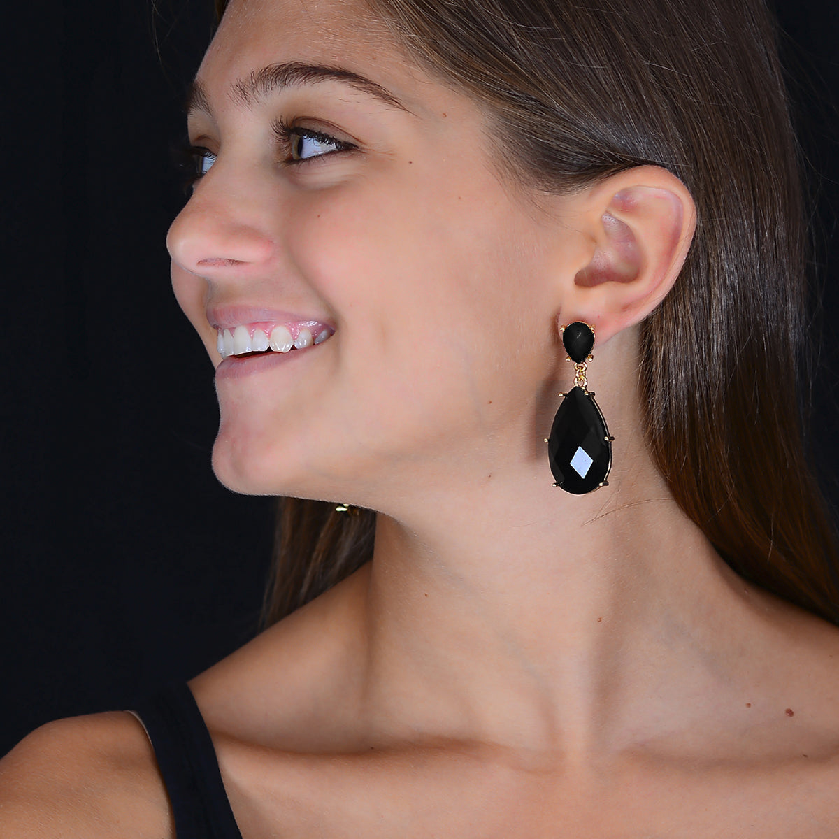 AMRITA NEW YORK Mist Island Earring Jet Black