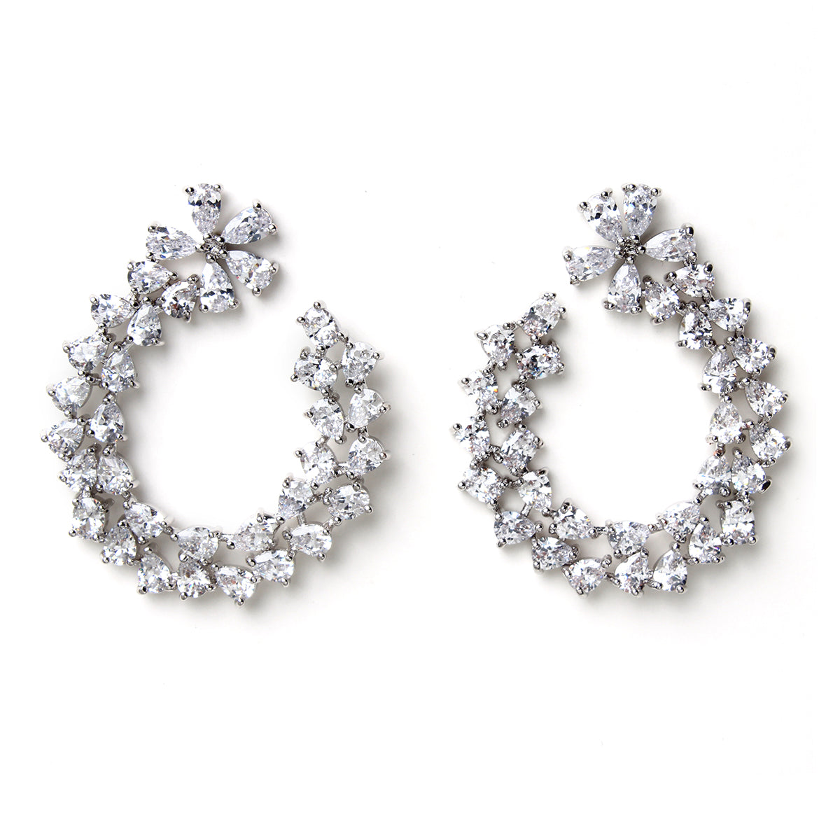 AMRITA NEW YORK Virginia CZ Earring Silver/Clear