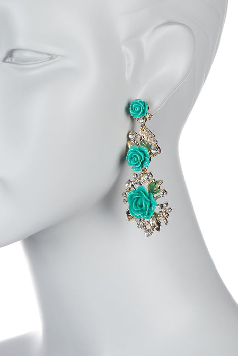 AMRITA NEW YORK Lyon Floral Earring Turquoise