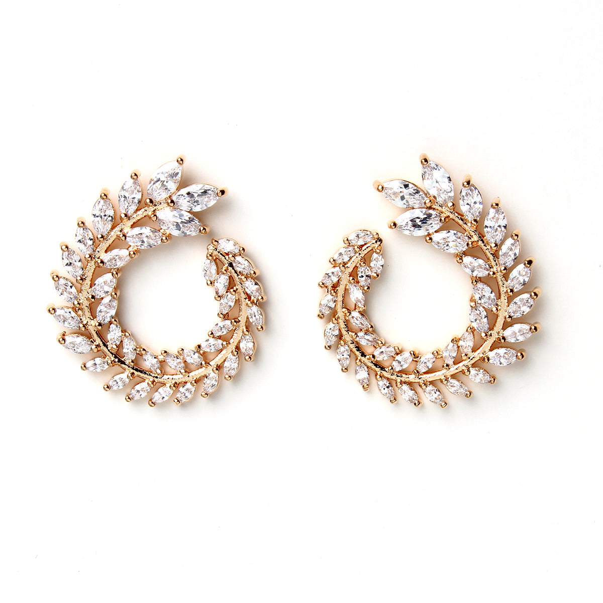 AMRITA NEW YORK CZ Spiral Studs Gold/Clear