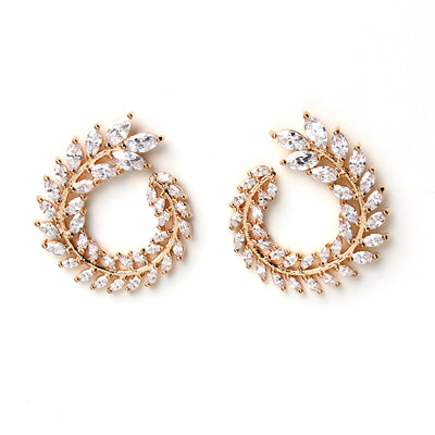 AMRITA NEW YORK CZ Spiral Studs Gold/Clear