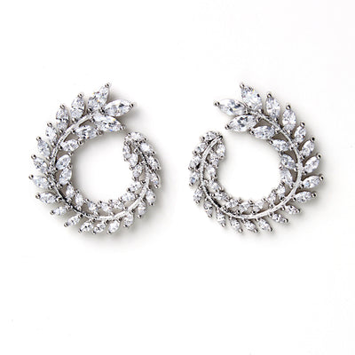 AMRITA NEW YORK CZ Spiral Studs Silver/Clear