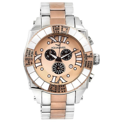 AQUASWISS Swissport XG Diamond B Steel/Cream/Rose Gold