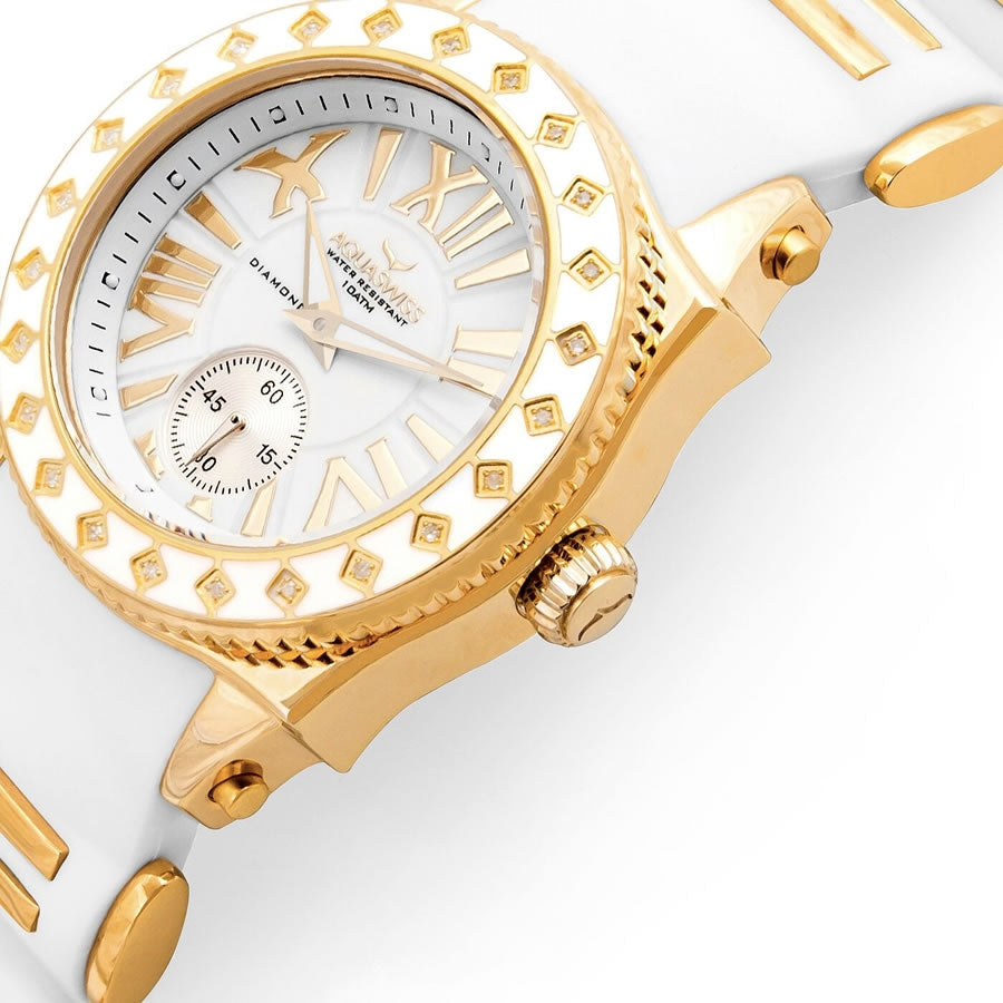 Swissport L 24 Diamond Watch Snow/Gold