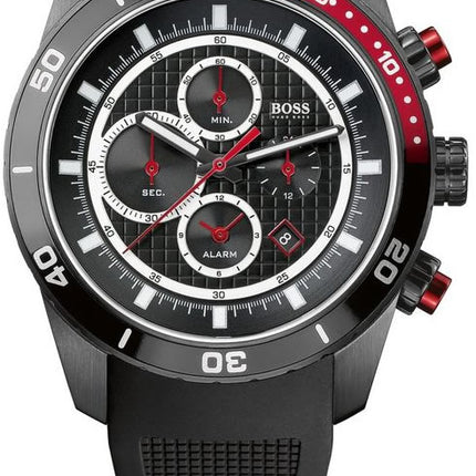 HUGO BOSS Men's  Black Rubber Chronograph Racer Watch1512661