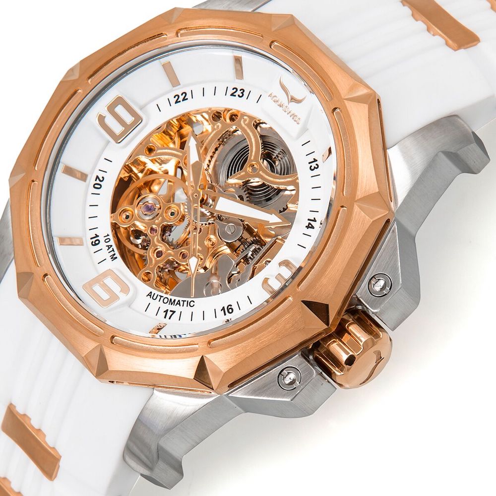 Men's Vessel Automatic Snow/Rose Gold Watch