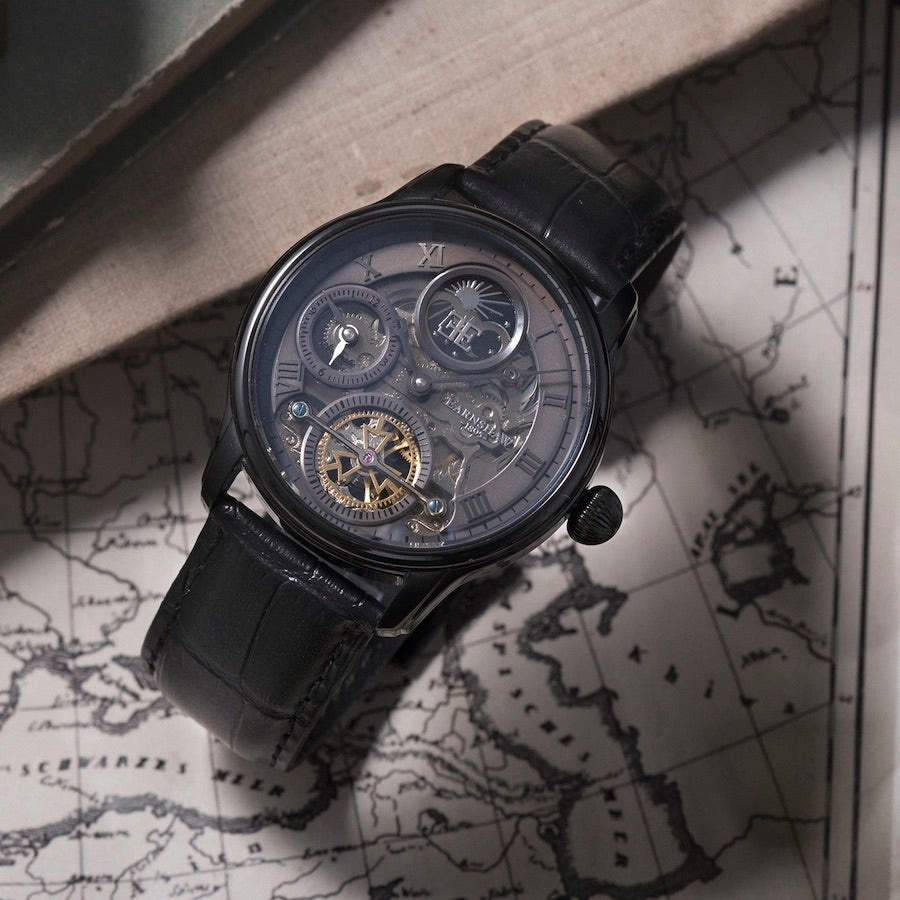 THOMAS EARNSHAW LONGITUDE DUAL TIME AUTOMATIC Stealth Black