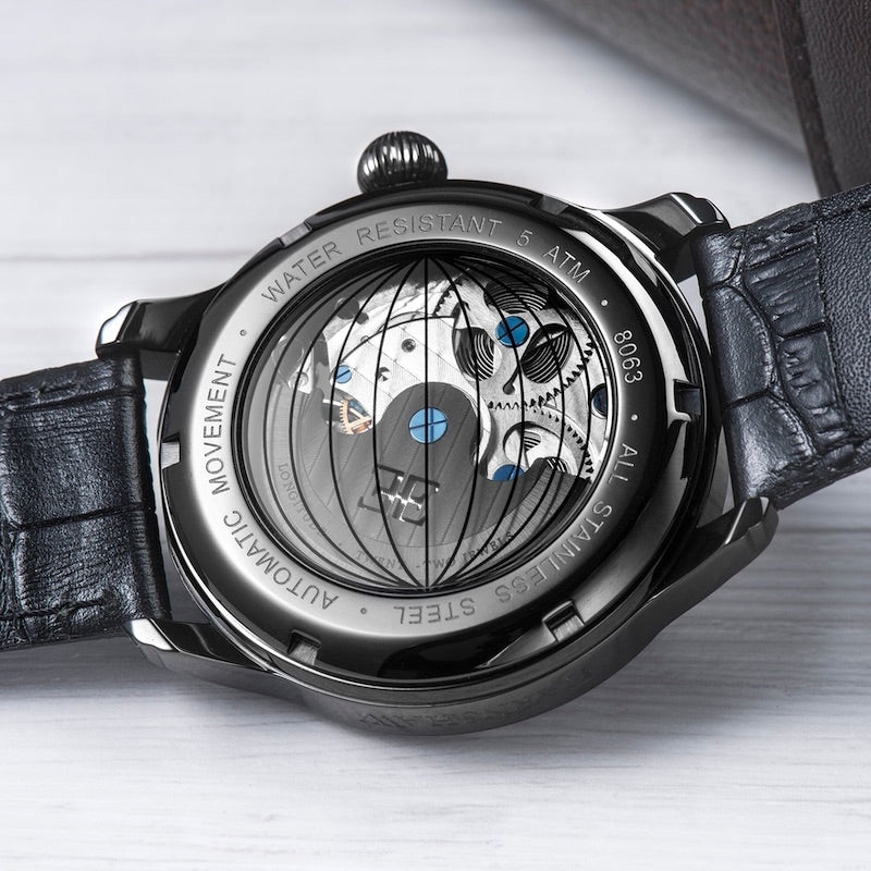 THOMAS EARNSHAW LONGITUDE DUAL TIME AUTOMATIC Stealth Black