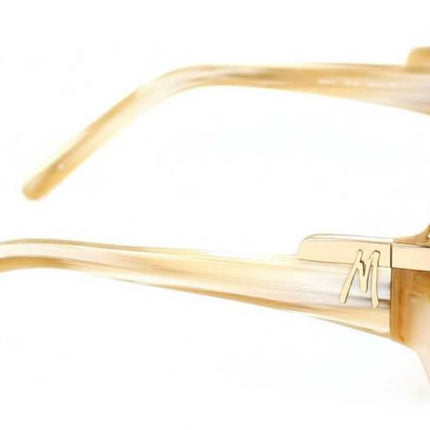 GUESS by MARCIANO Women's Ivory Horn Hexagonal Sunglasses
