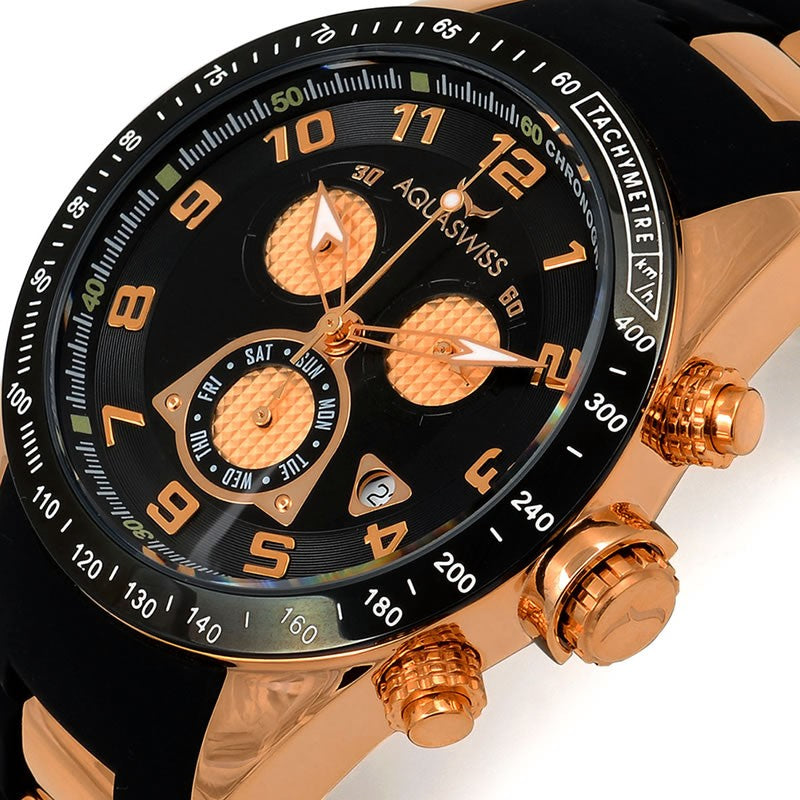 Men's TRAX 6H Dark Knight Rose Gold Chronograph Watch