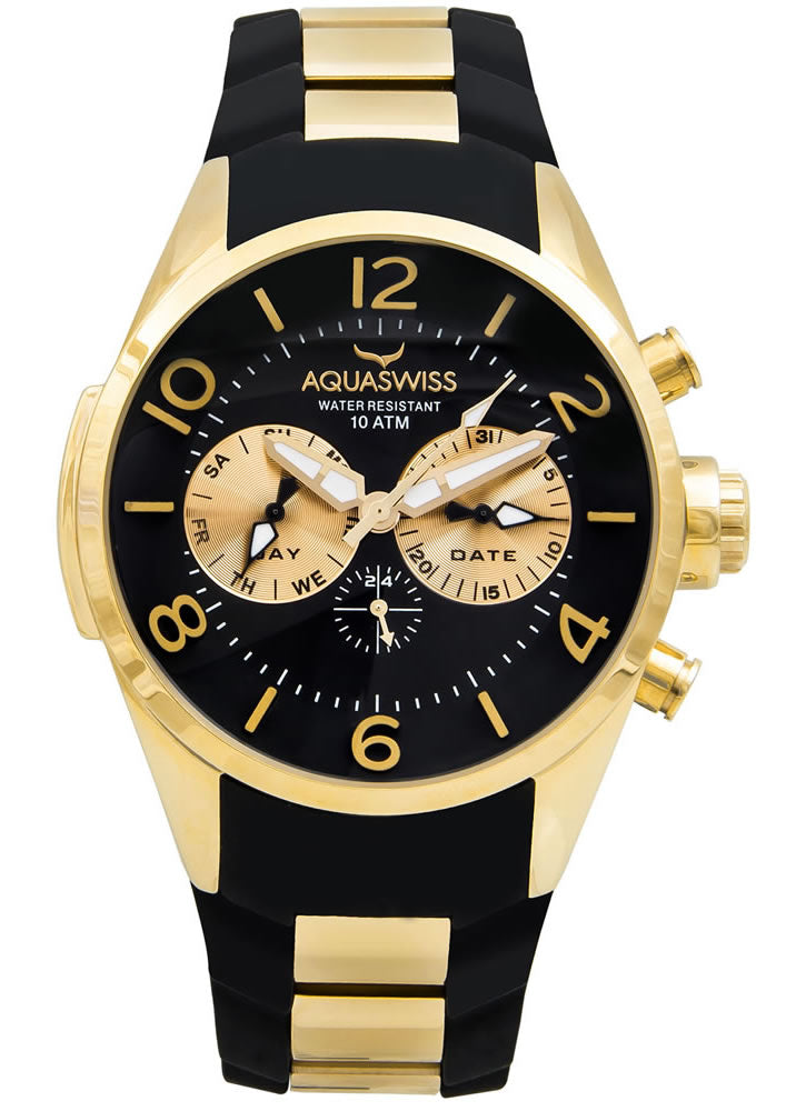 Men's Trax 5H Black Gold Chronograph Watch