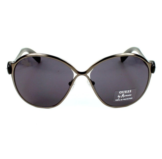 GUESS by MARCIANO Women's Black Acetate Semi Rimless Diamante Sunglasses