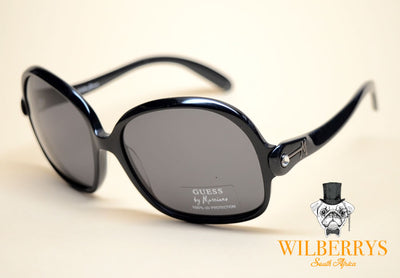 GUESS by MARCIANO Women's Black Acetate Diamante Sunglasses