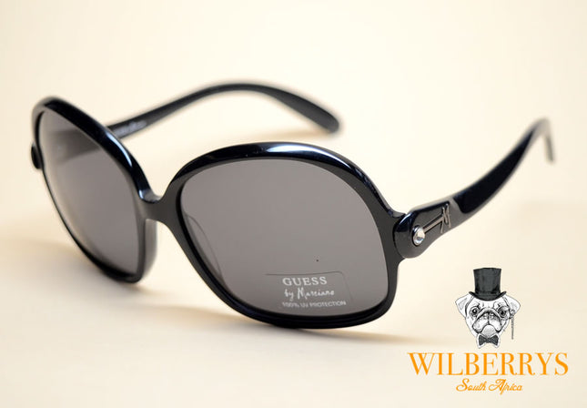 GUESS by MARCIANO Women's Black Acetate Diamante Sunglasses